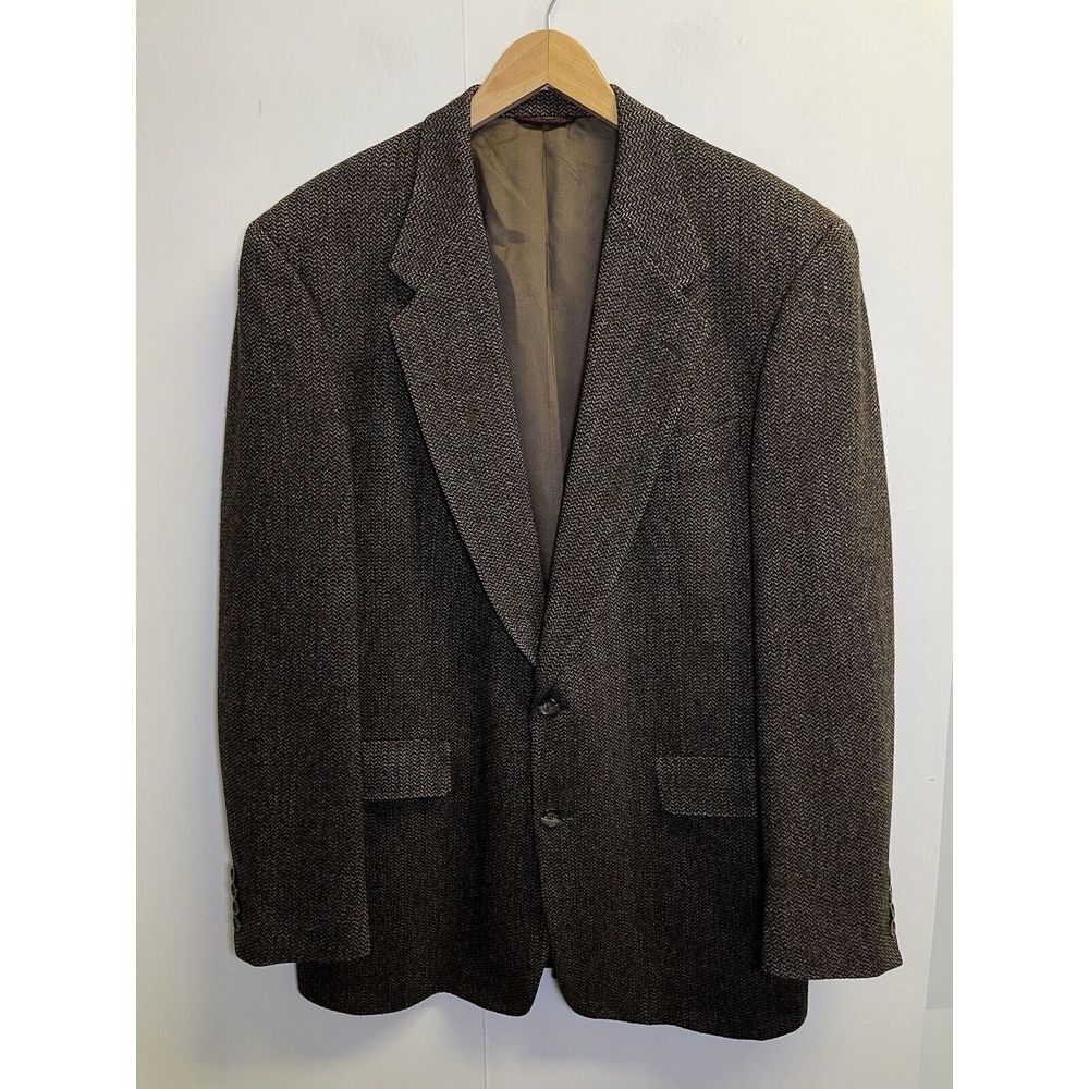 Hart Schaffner Marx Men's 42L Pure Wool Blazer Sport Coat‎ Brown Softly Tailored